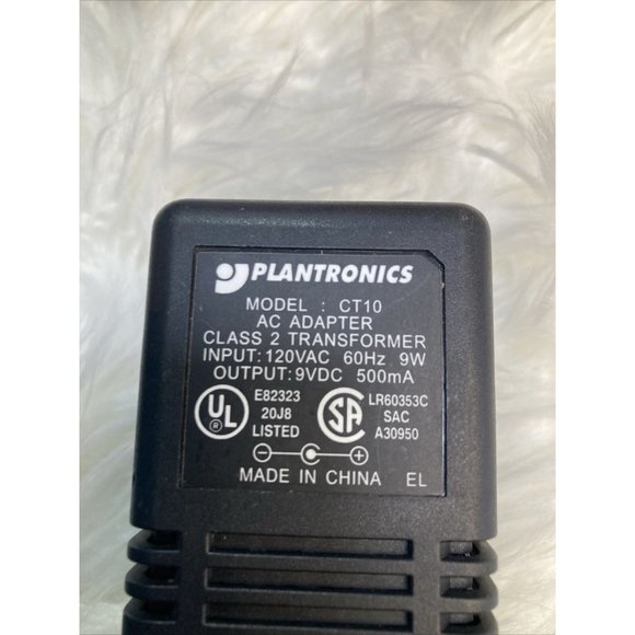 Plantronics CT10 Headset Power Adapter AC Transformer 9VDC 500mA   READ - Picture 2 of 8